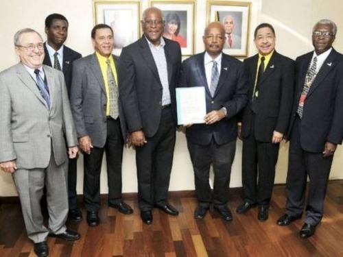 From left: Gregory Fox, Godfrey Rollins, Patrick Cousins, Oscar Darby, Paul Ronald Reece, Lloyd Tai and Egbert Field