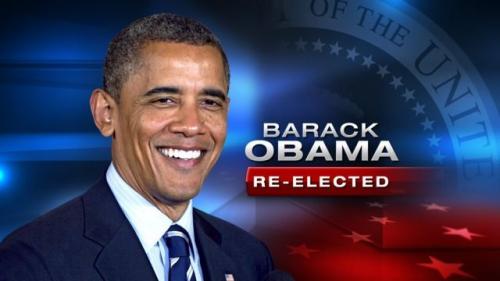 President Barack Obama re-elected