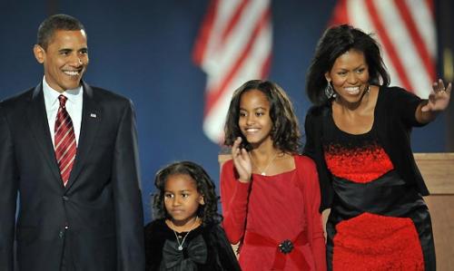 The Obama's at the 2008 election victory celebration